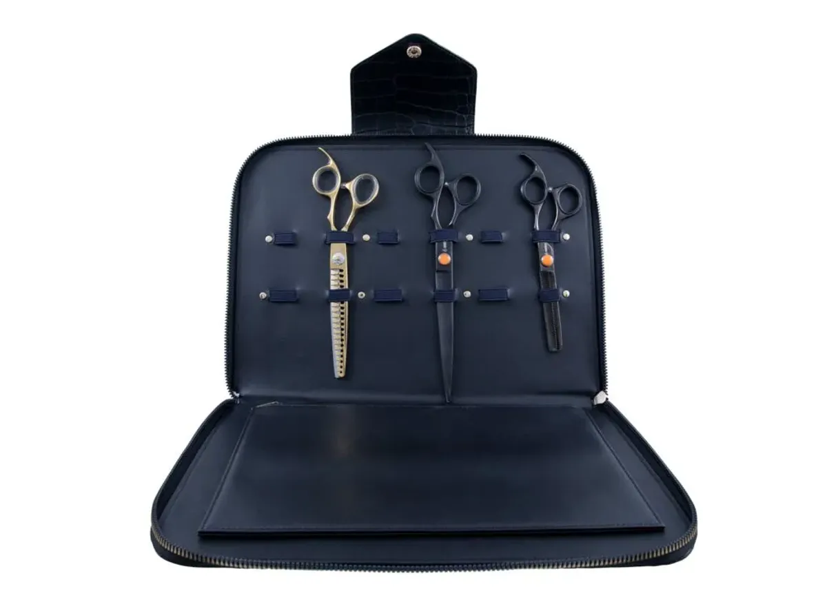 Black Croc Small Scissor Case – 6 Scissors, Dezynadog
