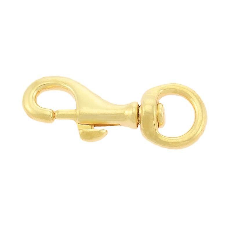 Snap Hook Med Rund Svingbart Øye  45mm, Polert Messing, Sorma