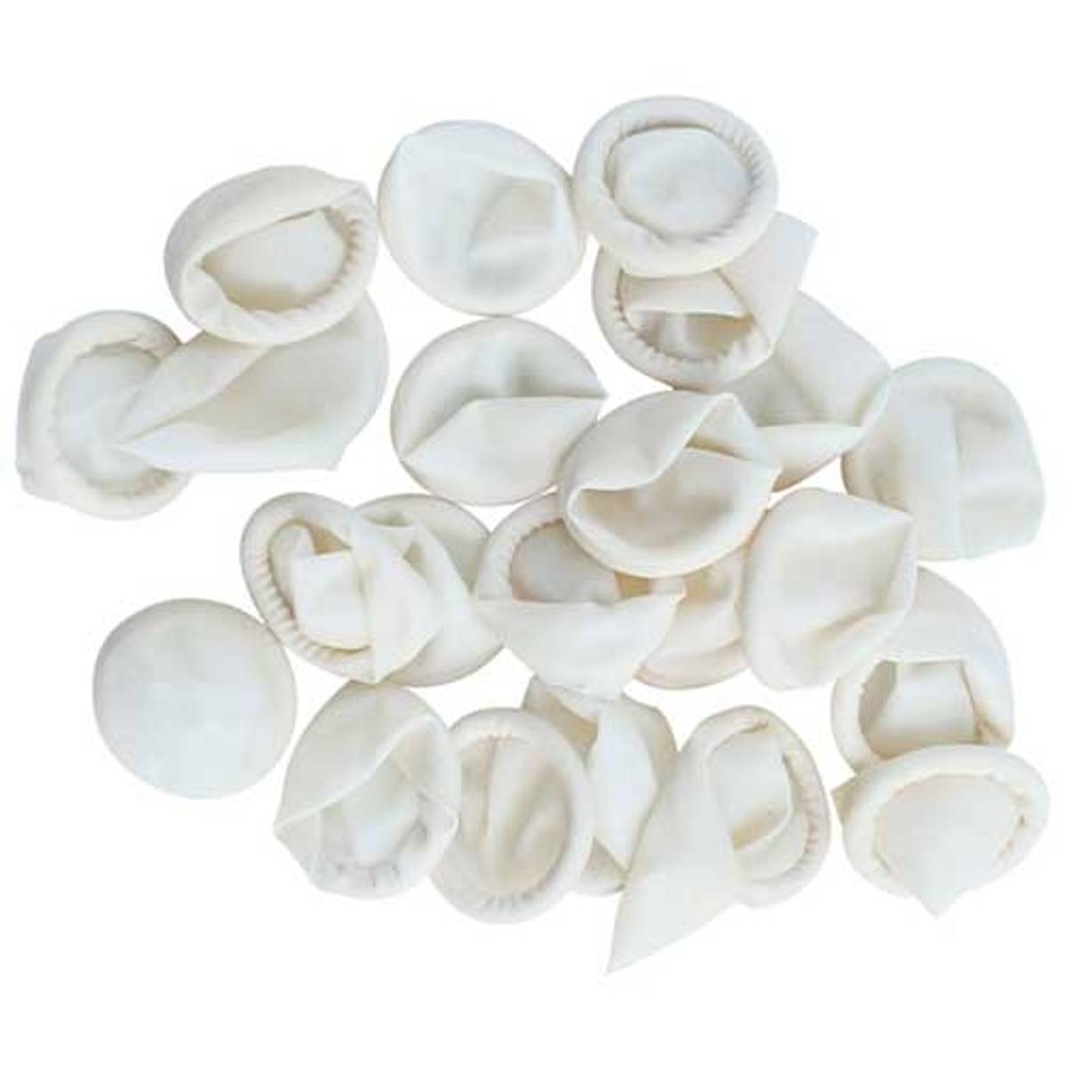 Hvite fingerkondomer til napping 100stk (Medium), ShowTech