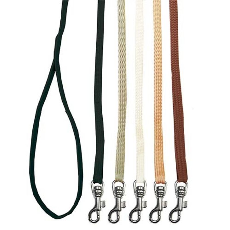 Utstillingsline flat nylon (Brown) med sølv krok 7mm x 84cm, Sho